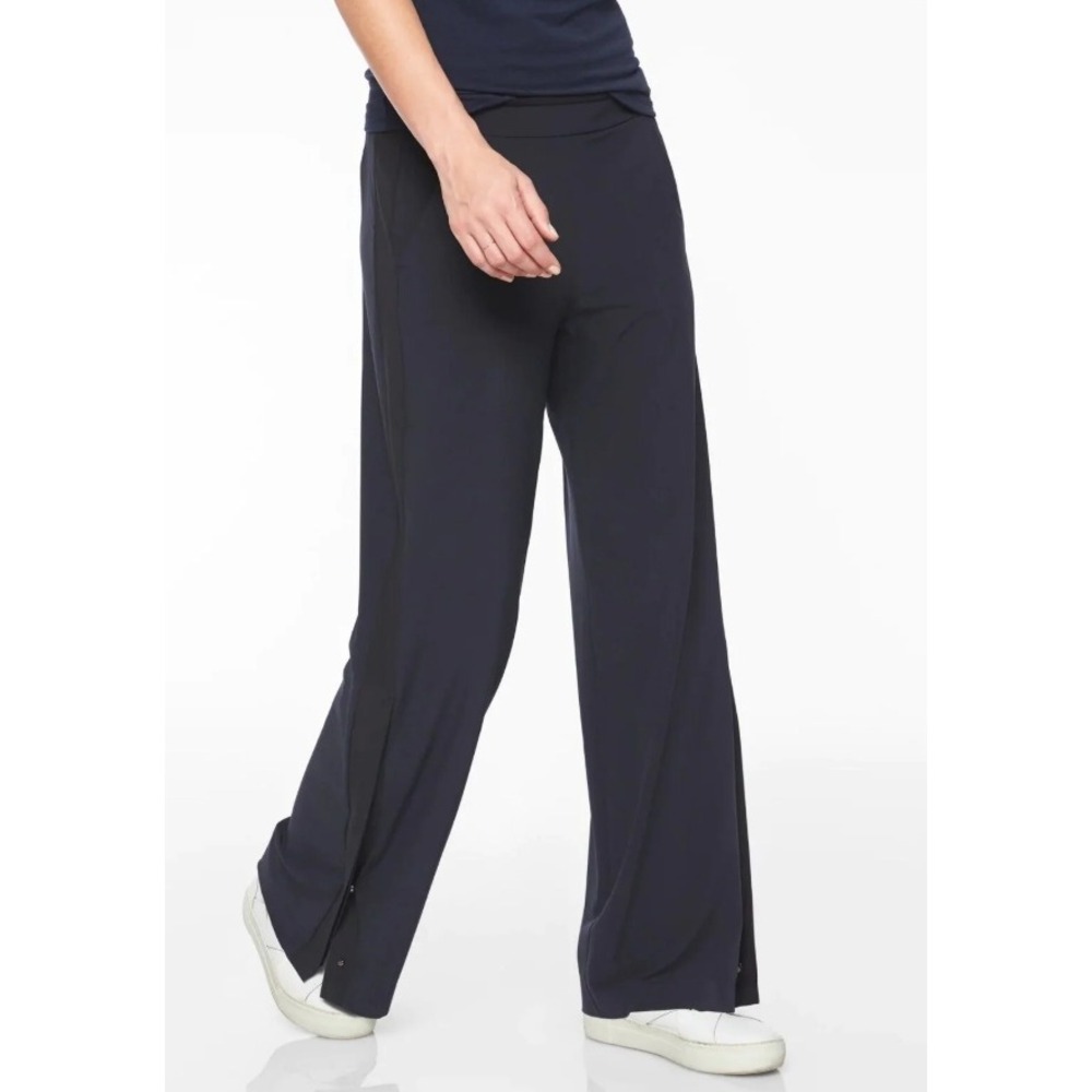 Athleta Women's High Rise Gramercy Track Trouser Activewear Pants‎ Blue Black 8